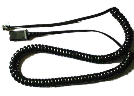 Steker 4-pin dan konektor TPU fleksibel Kabel telepon melingkar dengan kabel telepon kabel spiral