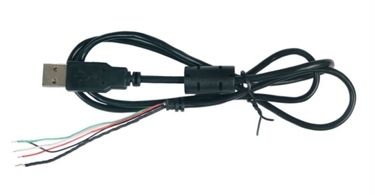 Steker laki-laki USB 2.0-A dengan magnet dan penghilang tegangan 5pin kabel ujung telanjang untuk periferal komputer