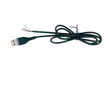 Steker USB 2.0 laki-laki dengan penghilang stres kabel ujung telanjang 4pin untuk periferal komputer