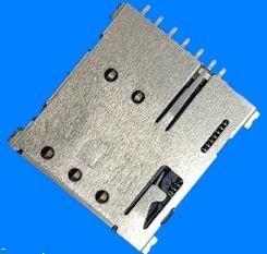 Konektor micro sIM H1.37mm 6P 7P dengan terminal CD