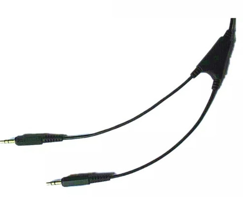 Colokan luar ruangan kabel stereo 3,5 mm 3 tiang kabel koil pegas 2 in 1 dengan rumah QD untuk kabel telepon